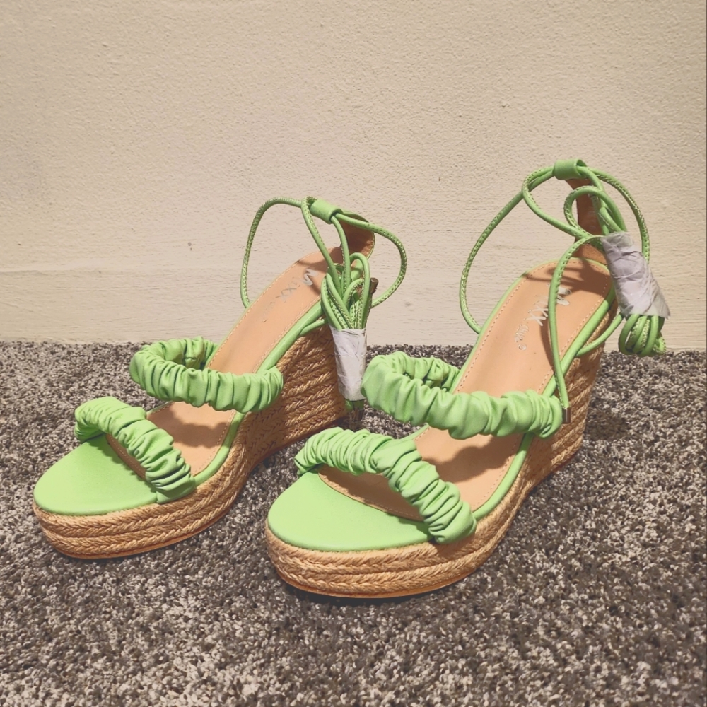 Green Wedge Sandals